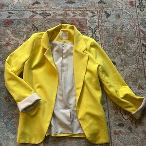 Anthropologie Silence + Noise Vibrant Yellow Blazer